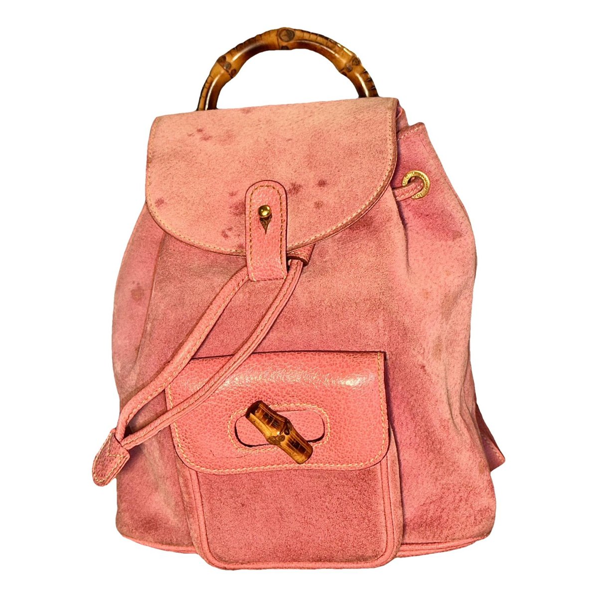 Bamboo Tassel Oval leather backpack
