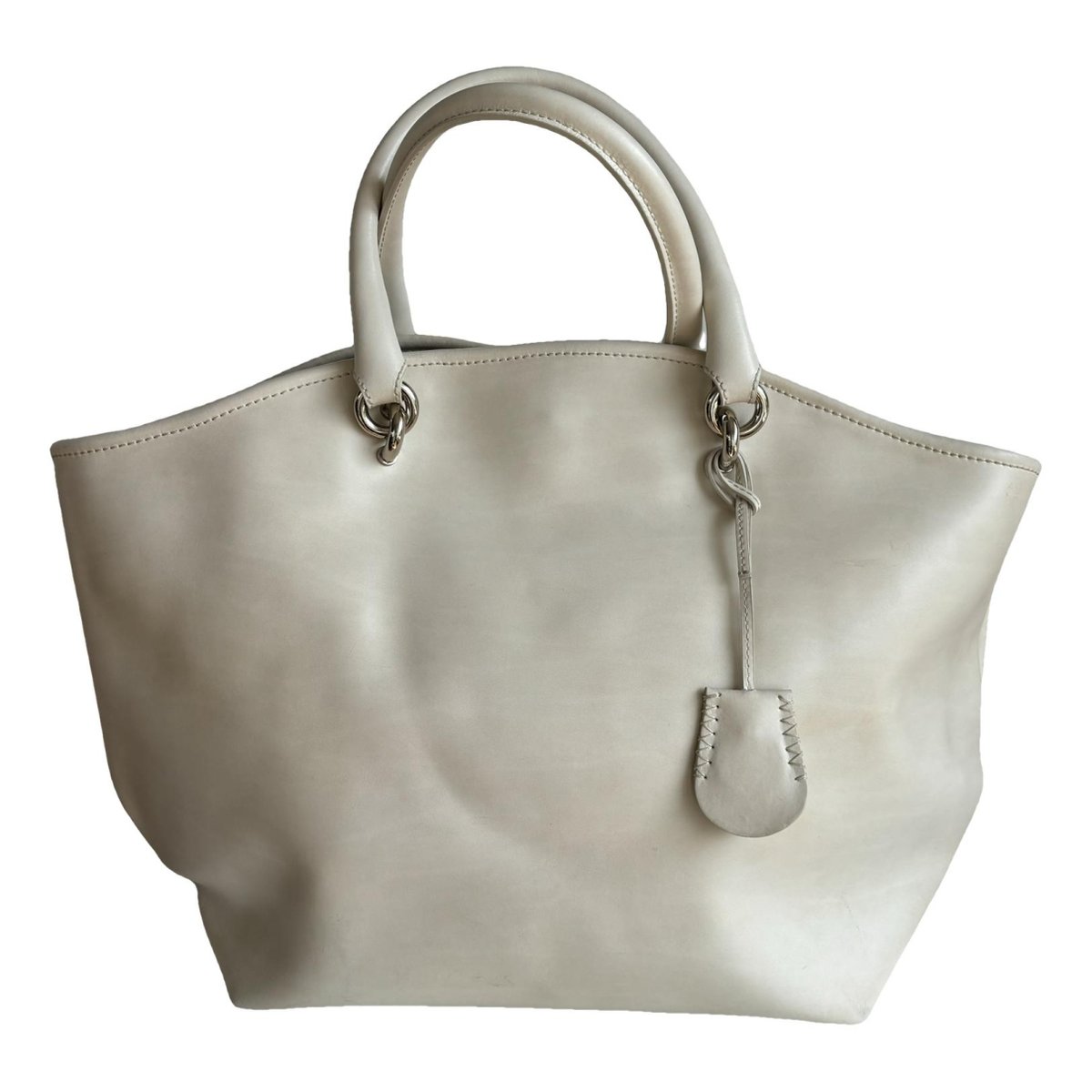 Box leather tote