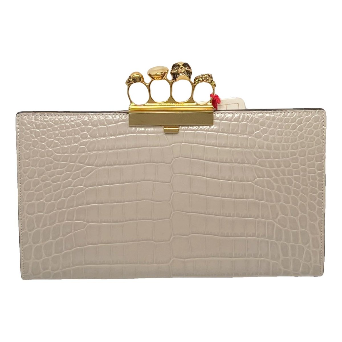 Knuckle leather clutch bag