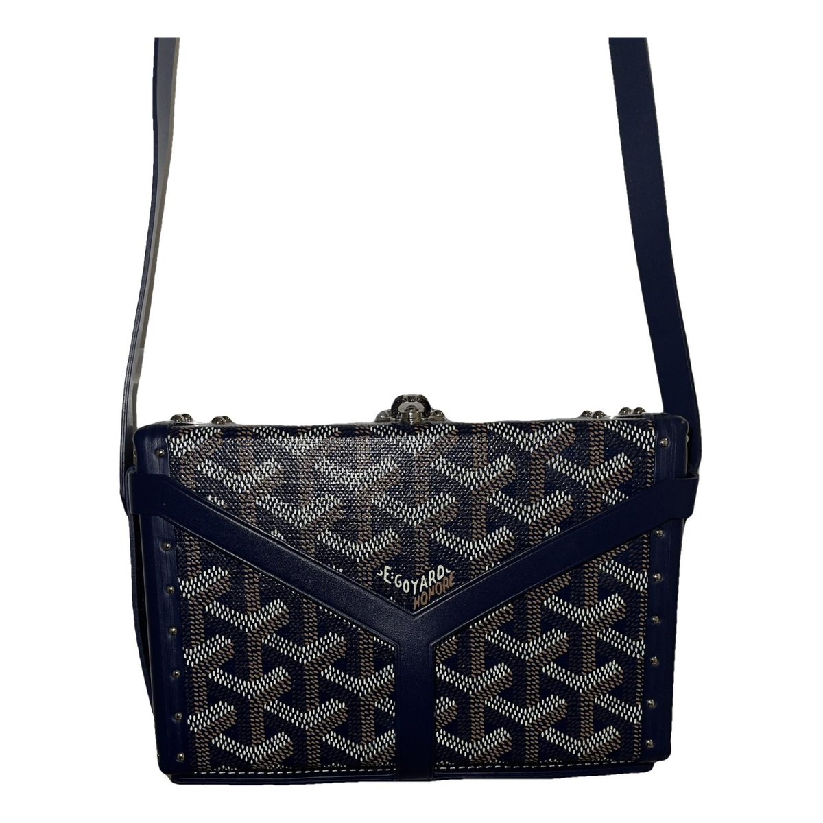 Minaudiere Goyardine leather handbag