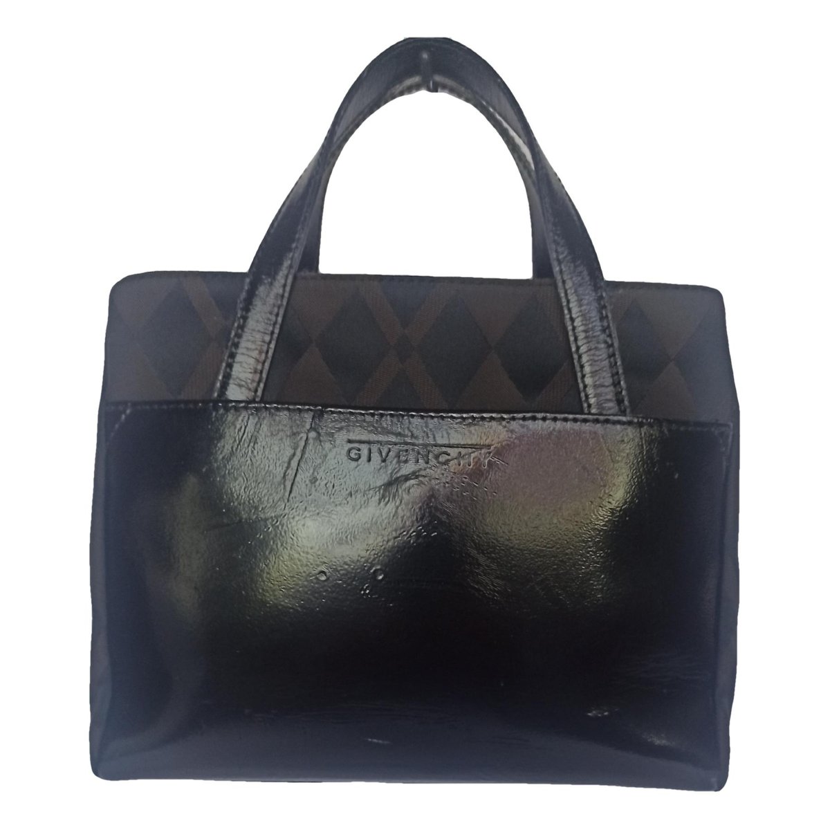 Emblem leather handbag