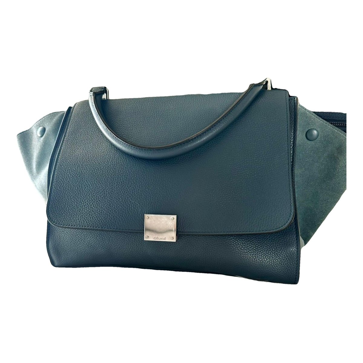 Trapèze leather handbag