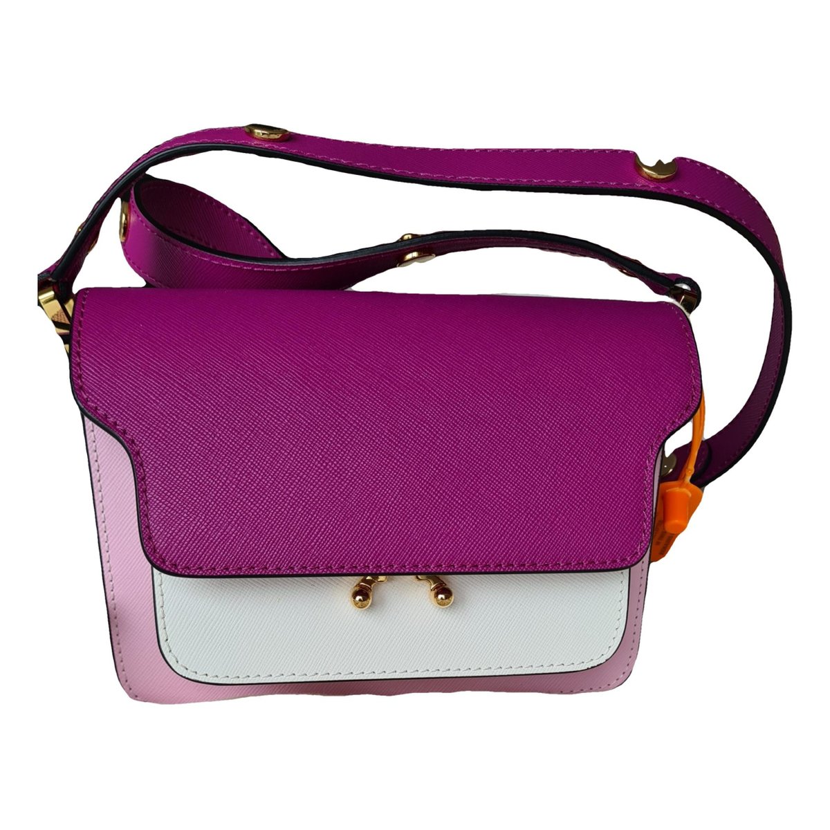 Trunk leather crossbody bag