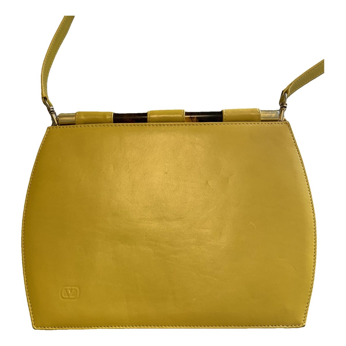 VLogo leather clutch bag