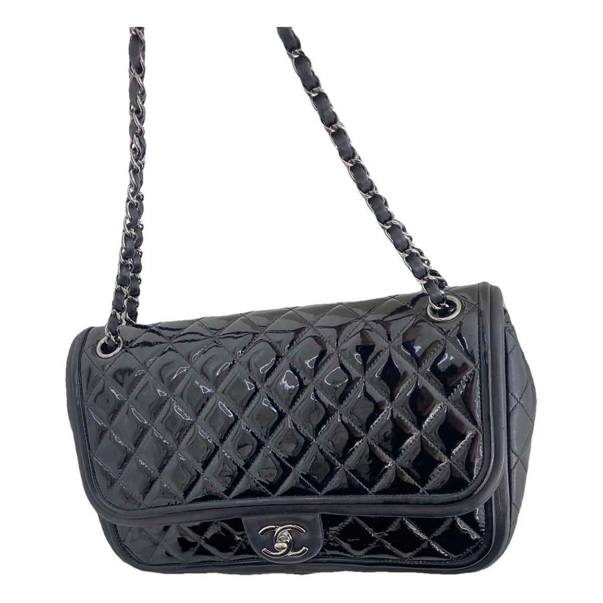 Trendy CC Flap patent leather handbag