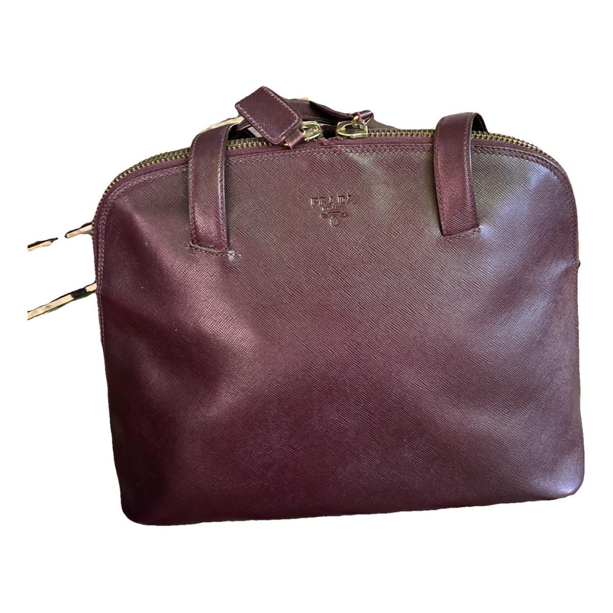 Pyramid leather handbag