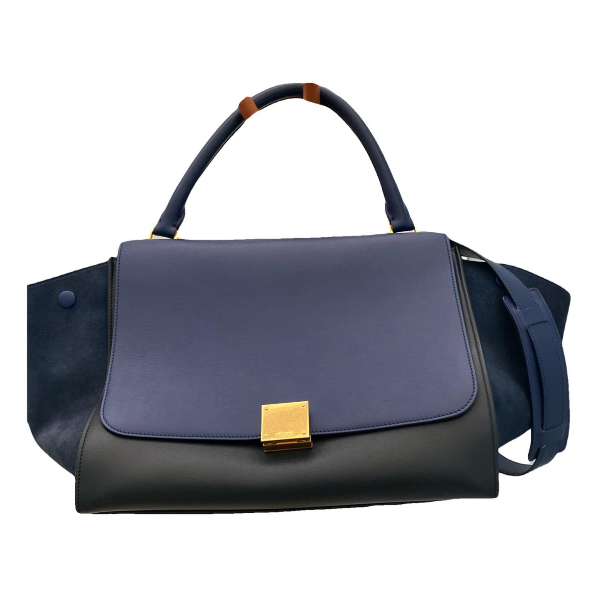 Trapèze leather handbag