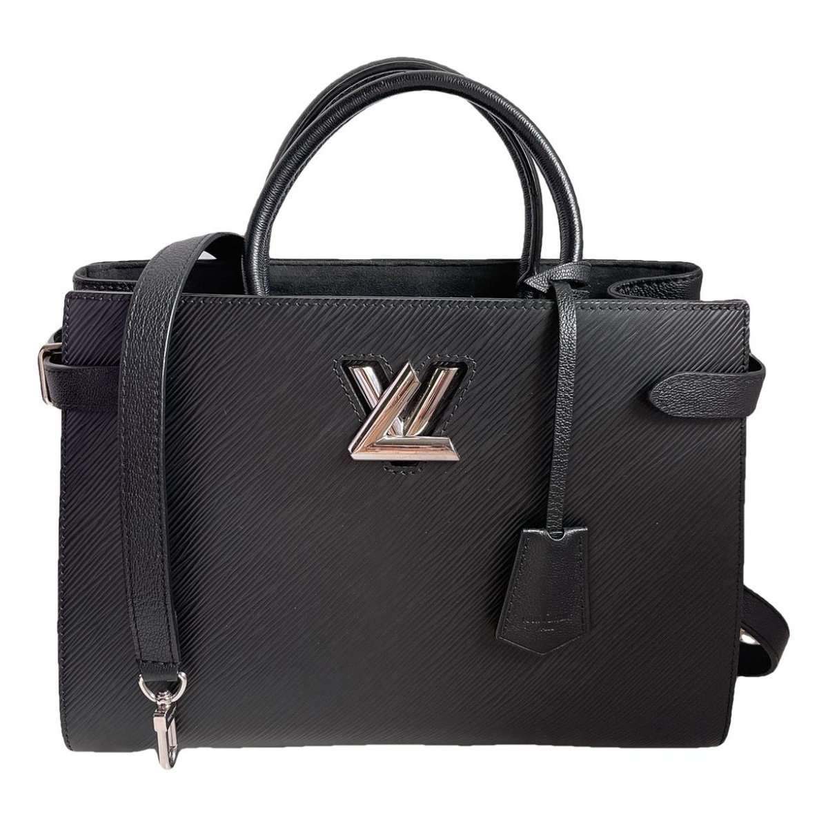 Twist leather tote