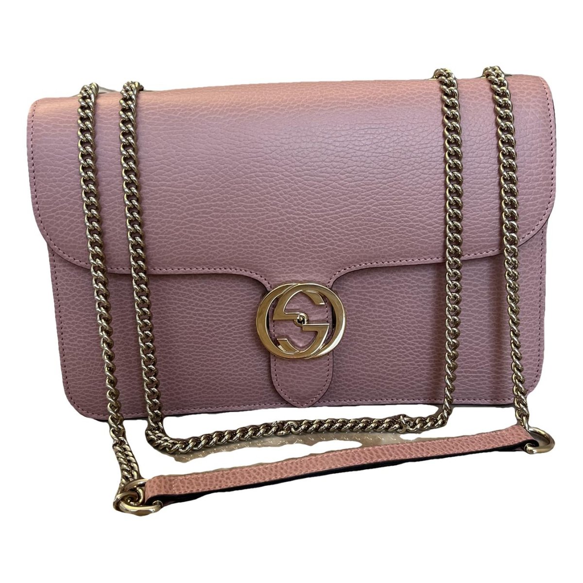 Interlocking leather handbag