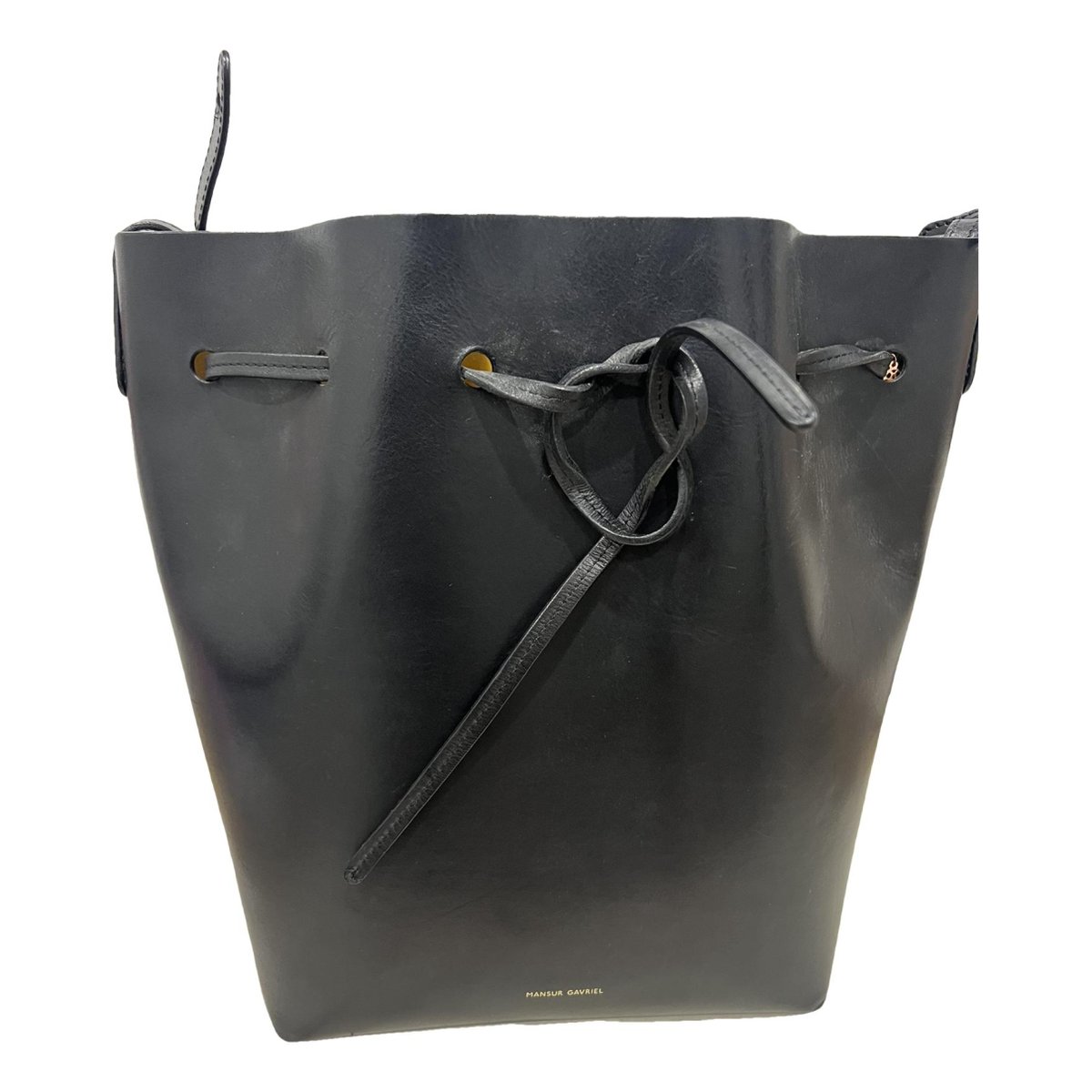Bucket leather handbag