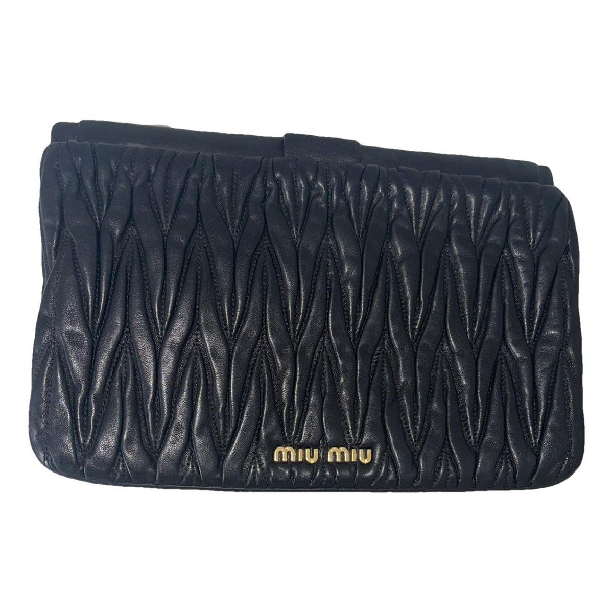 Matelassé leather clutch bag