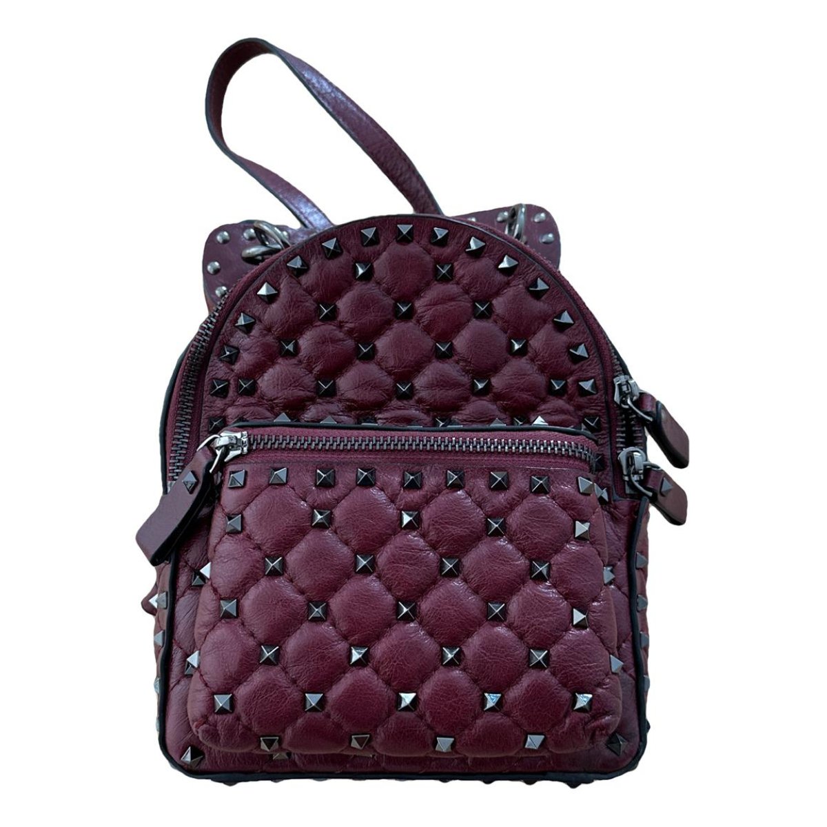 Rockstud spike leather backpack