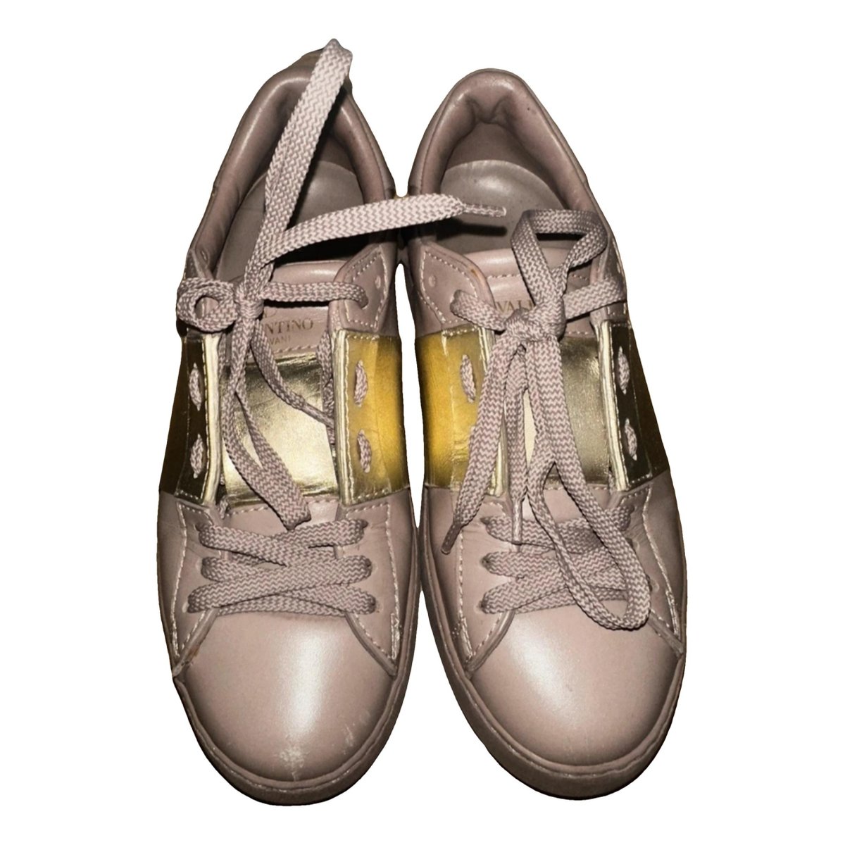 Open leather trainers