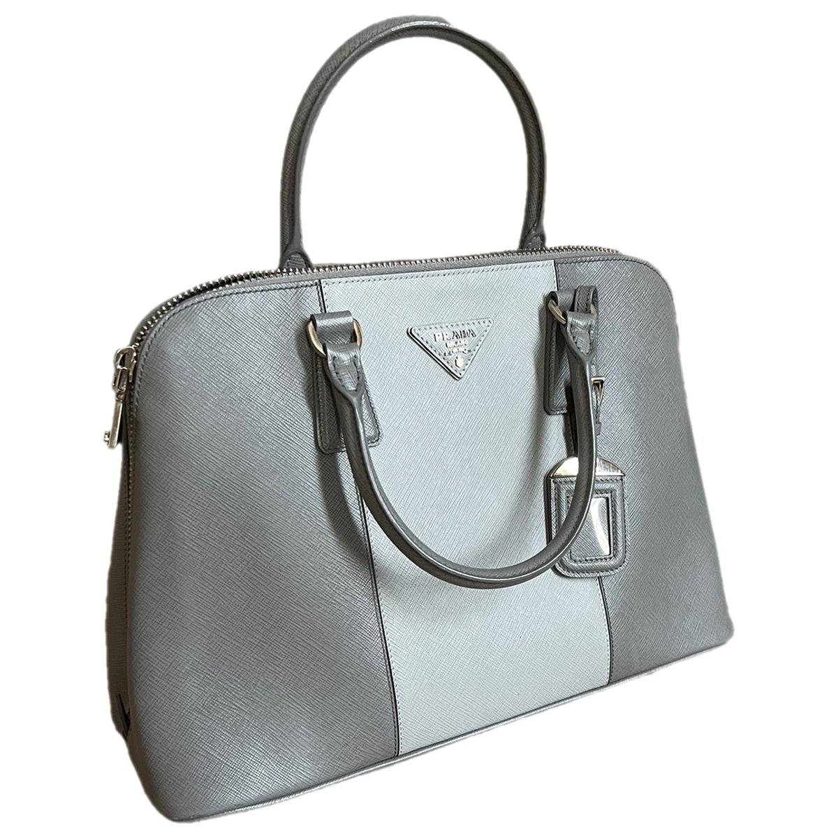Pyramid leather handbag