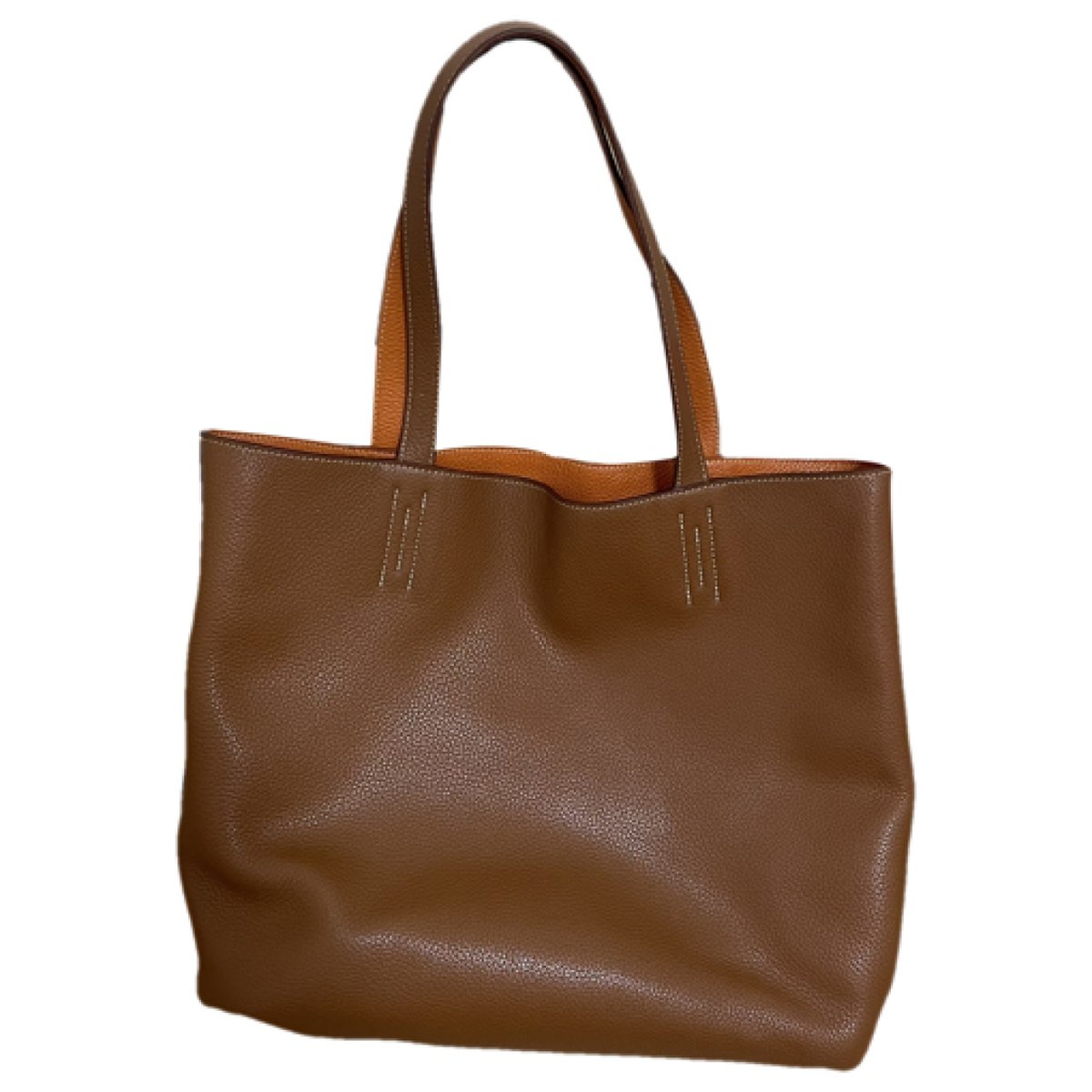 Double sens leather tote