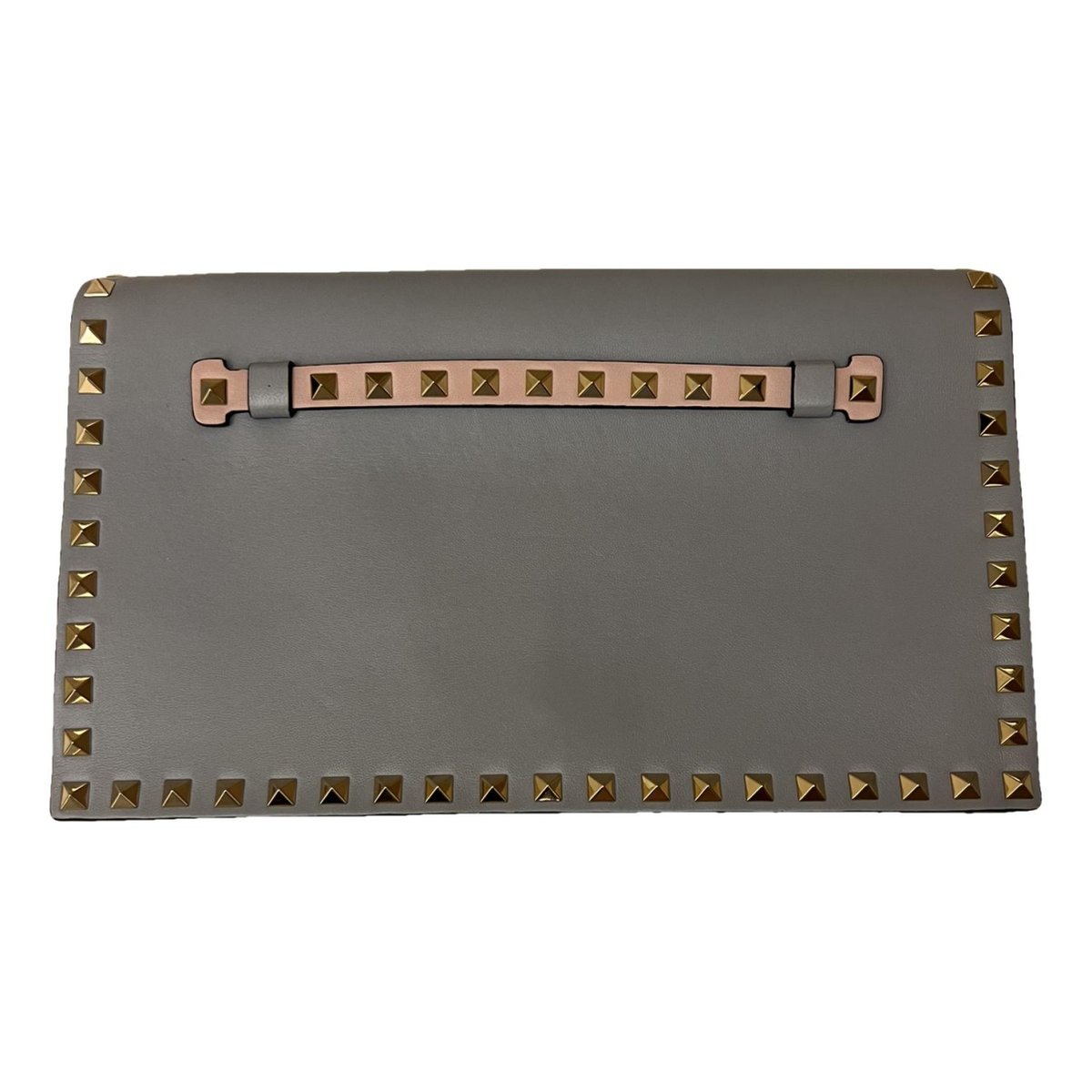 Rockstud leather clutch bag