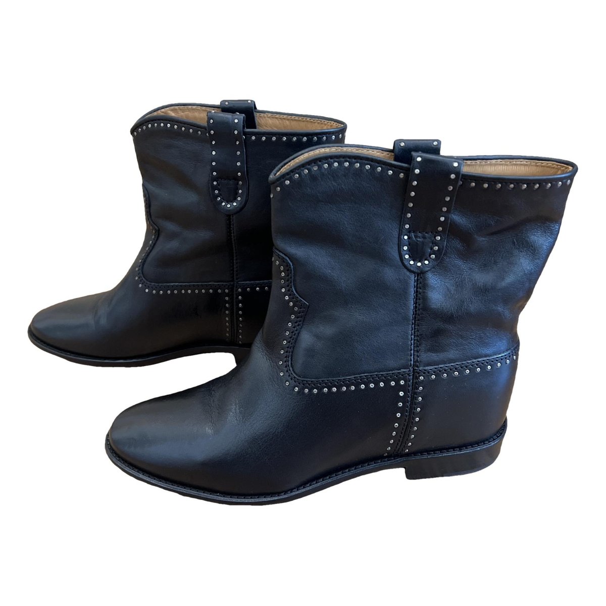 Cluster leather biker boots