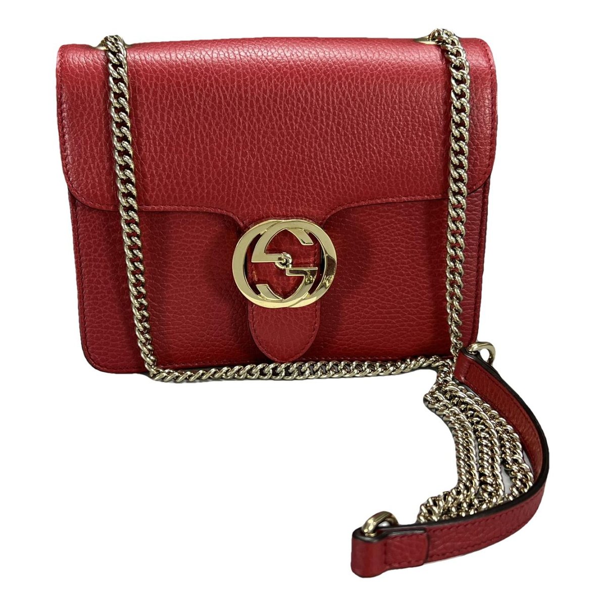 Interlocking leather crossbody bag