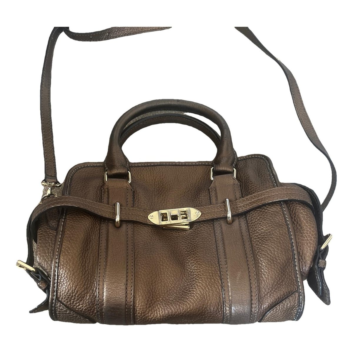 Title leather handbag
