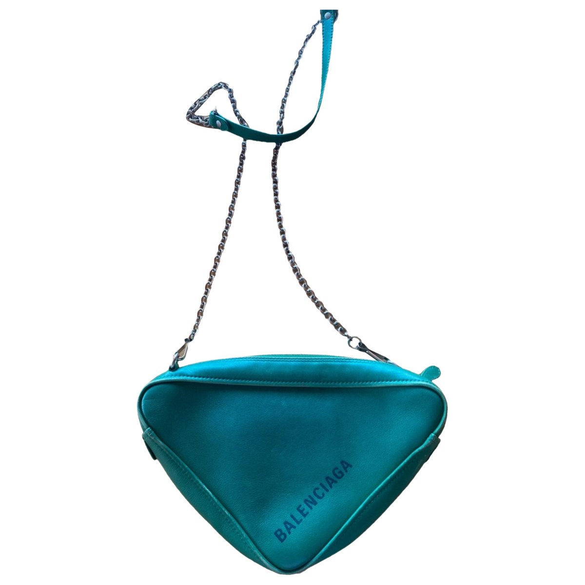 Triangle leather handbag