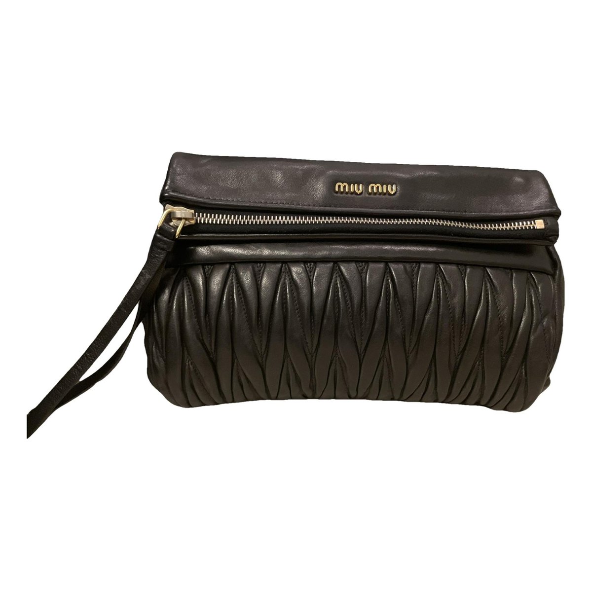 Matelassé leather clutch bag