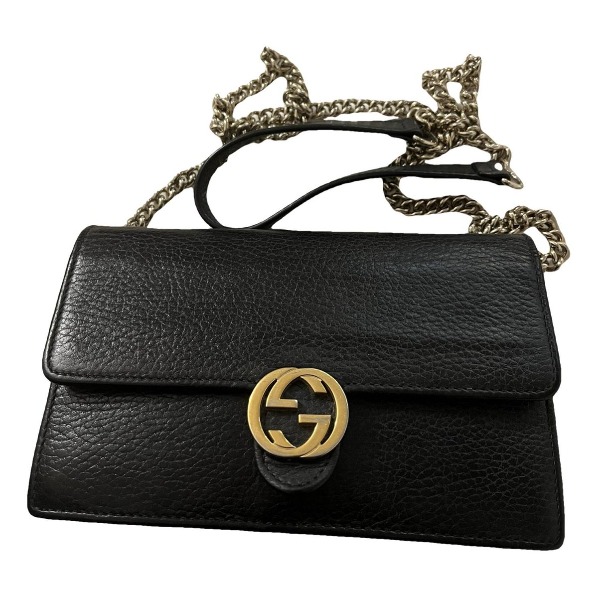 Interlocking leather handbag