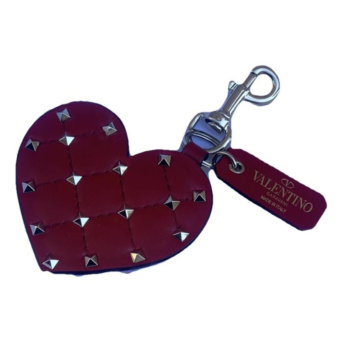 Rockstud leather key ring