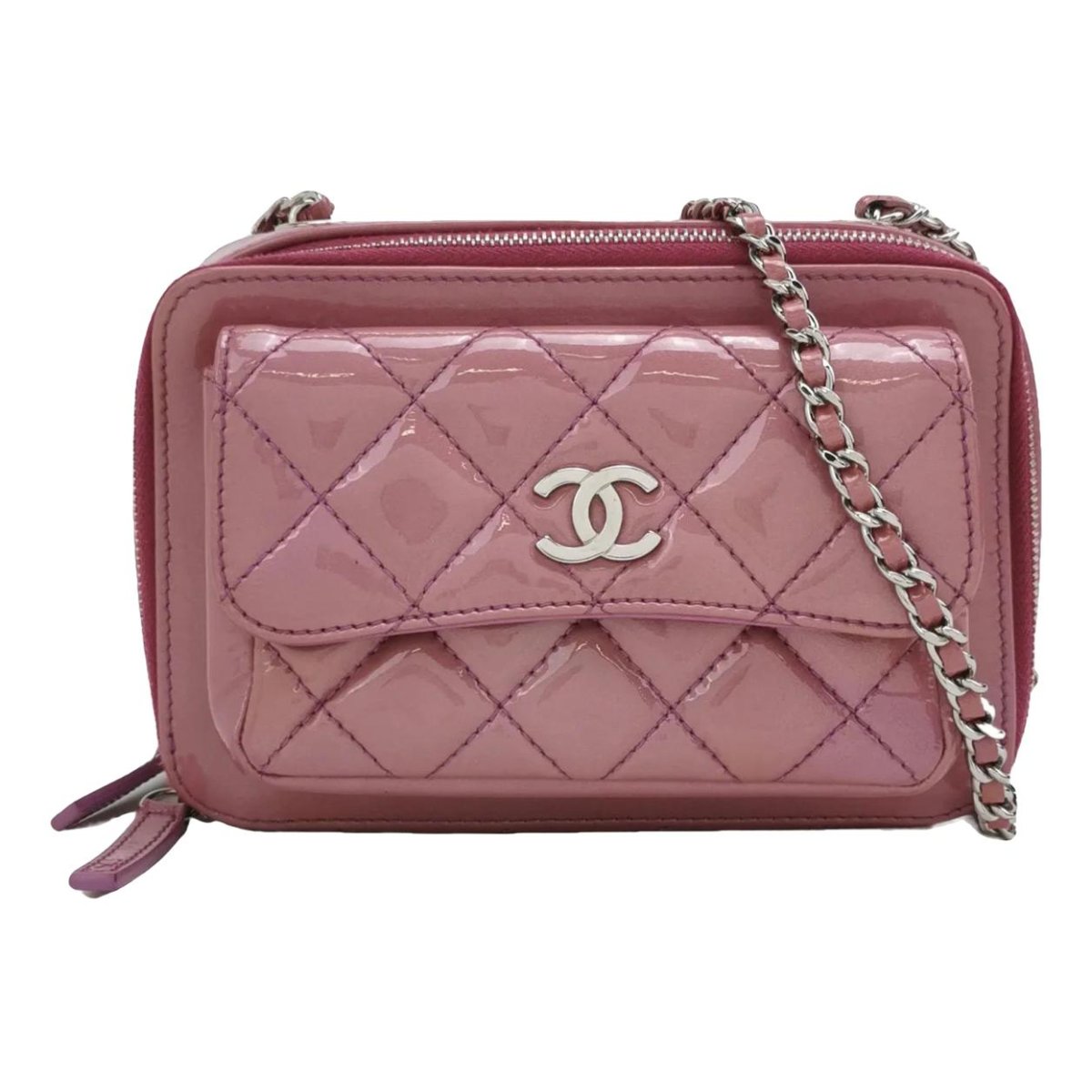 Camera patent leather bag