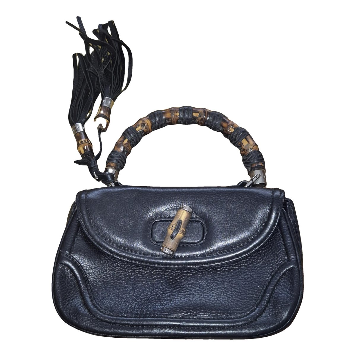 Convertible Bamboo Top Handle leather handbag