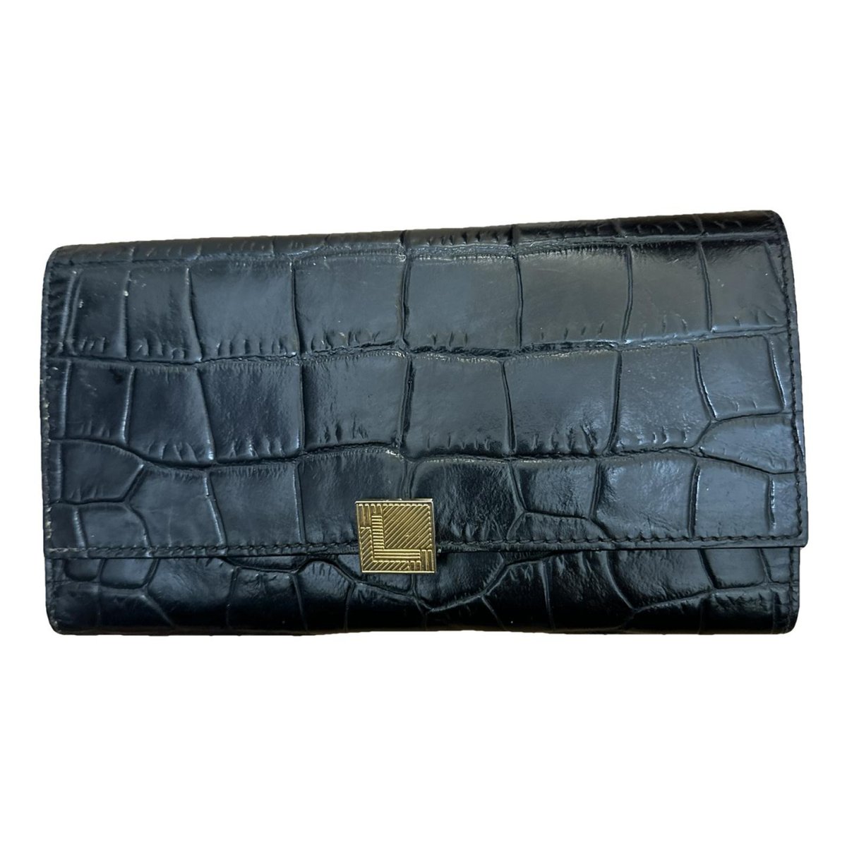 Lettrines leather clutch bag