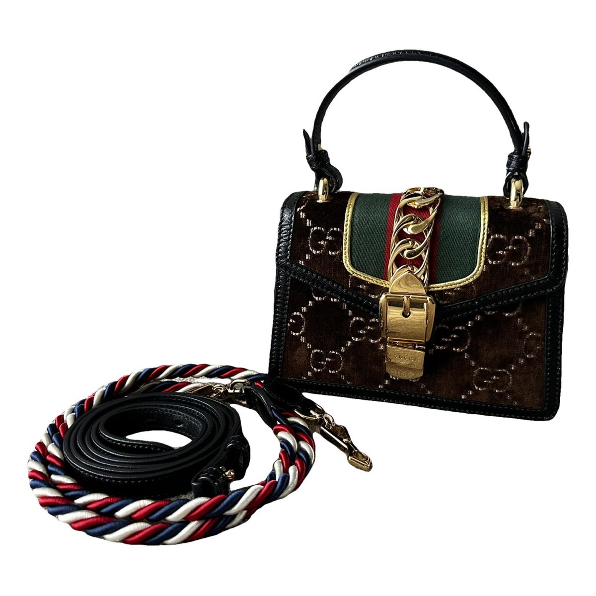 Sylvie Top Handle velvet handbag