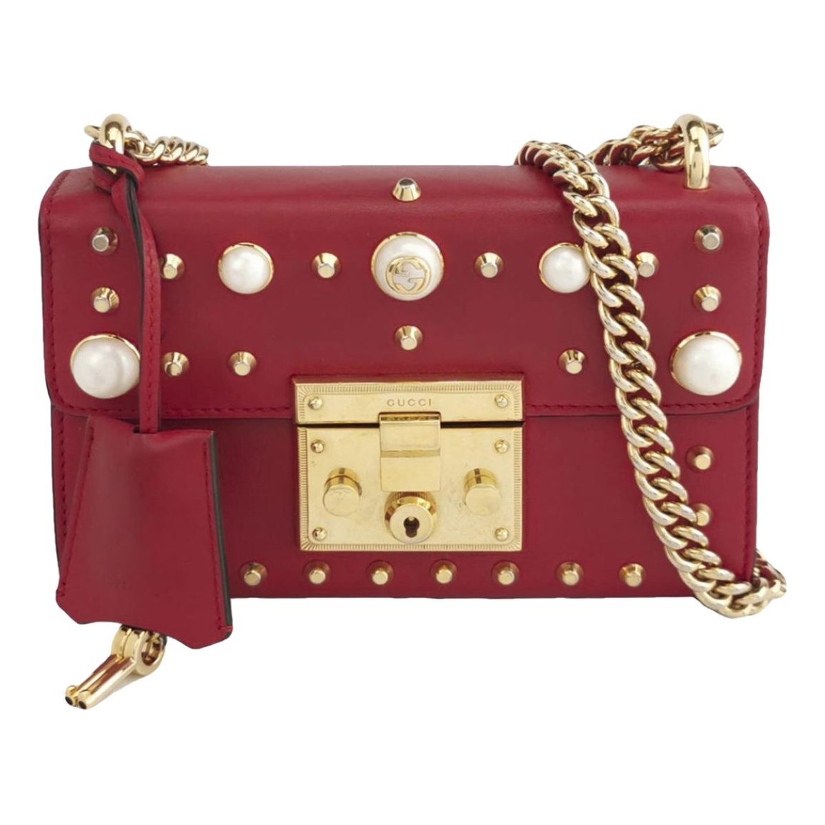 Padlock leather handbag