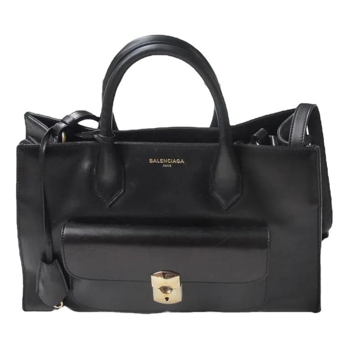 Padlock leather tote