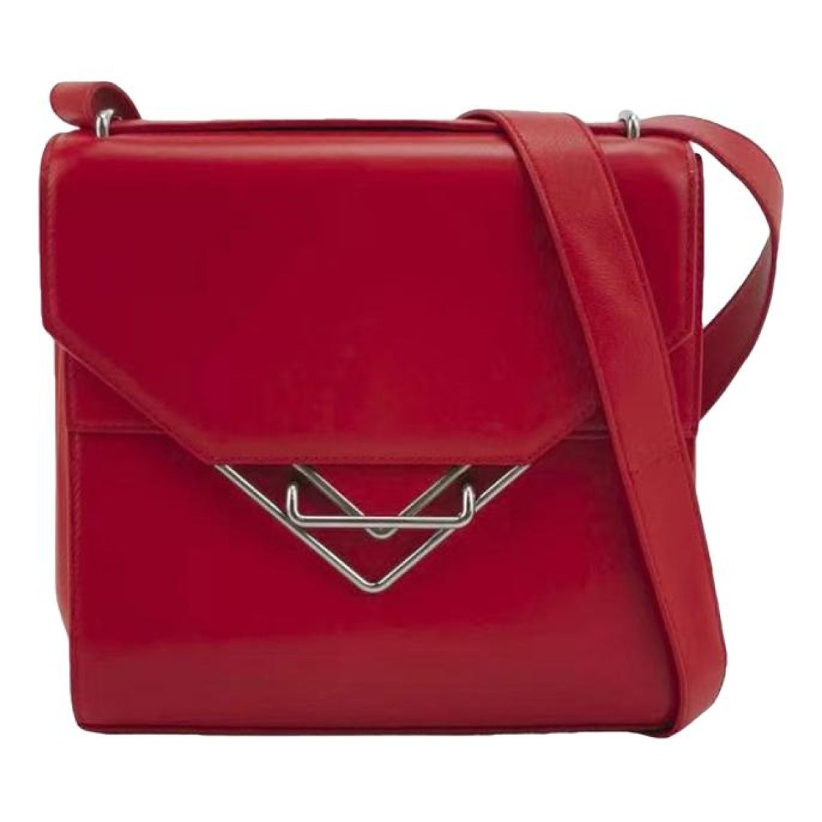 Clip leather handbag