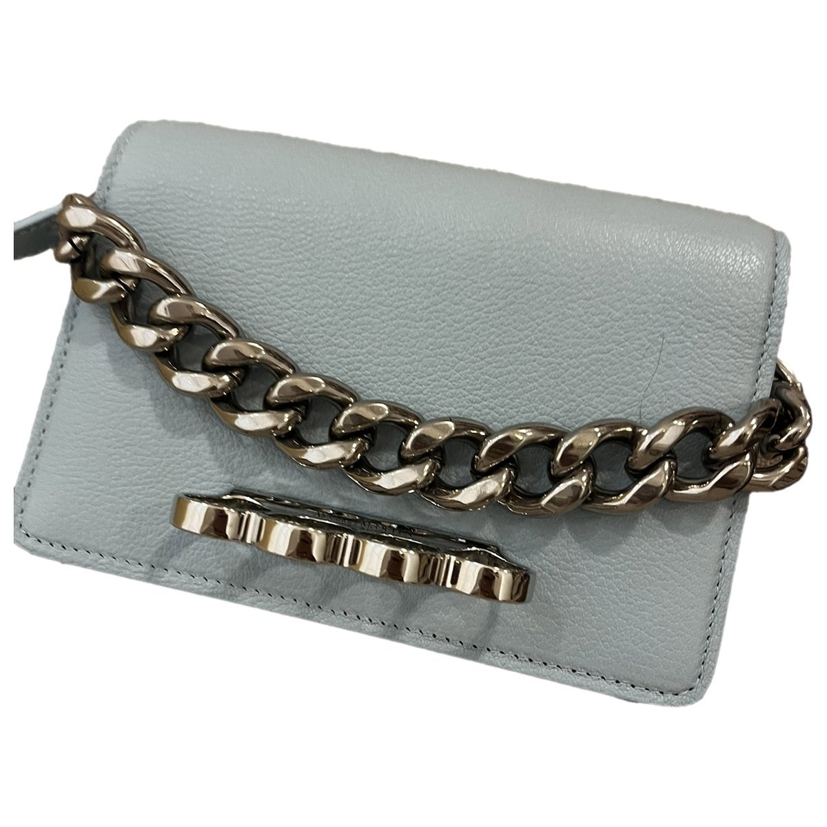 Knuckle leather crossbody bag