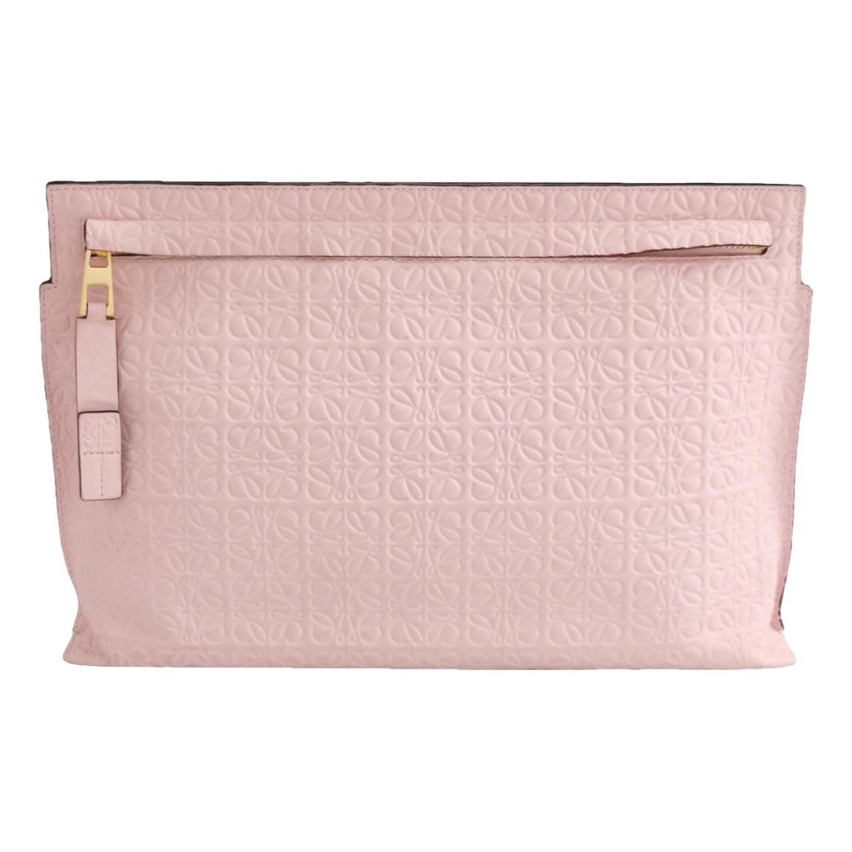 T Pouch leather clutch bag