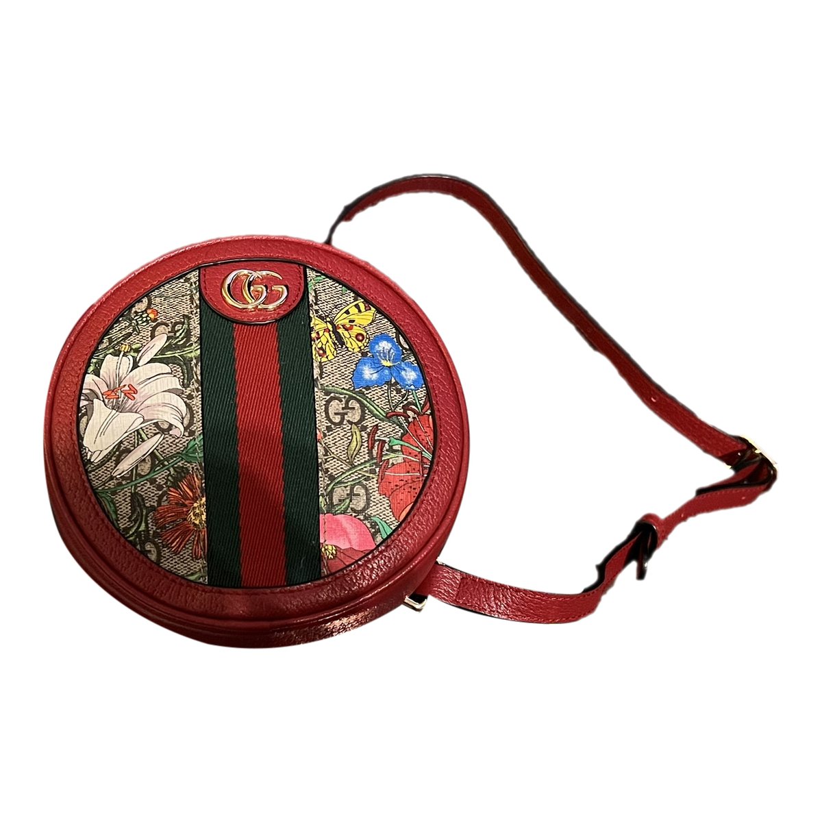 Ophidia Round leather backpack