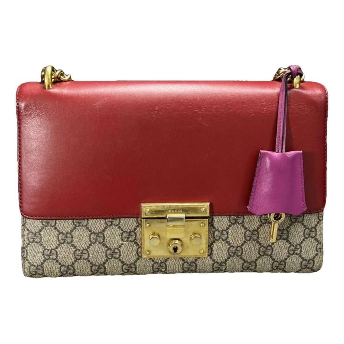 Padlock vinyl handbag