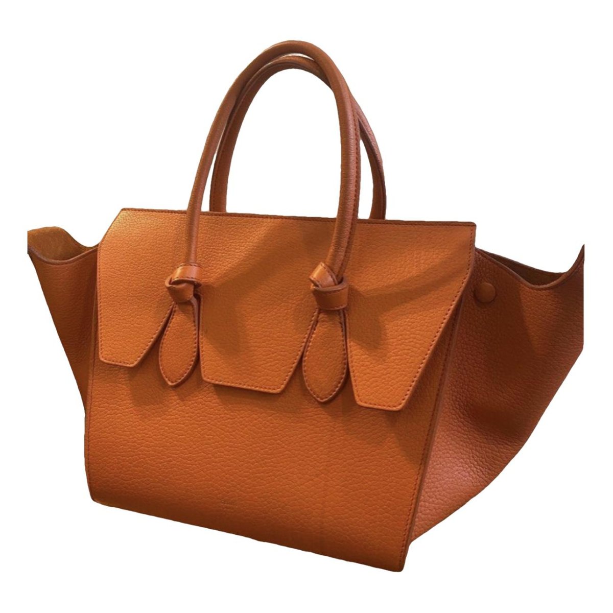 Tie leather handbag