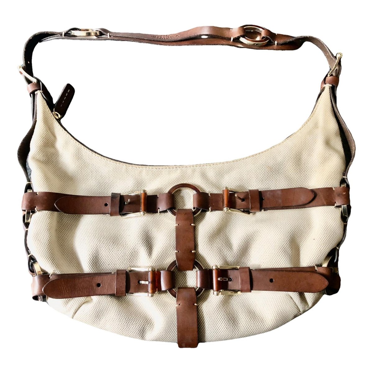 Stud Sign Hobo cloth handbag