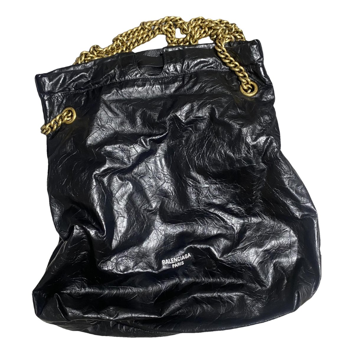 Crush leather handbag