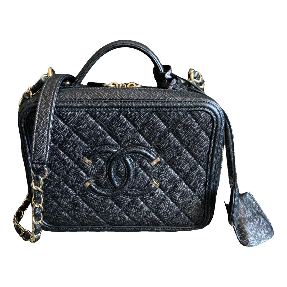 Vanity leather handbag