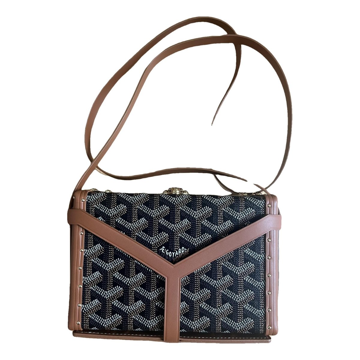 Minaudiere Goyardine leather handbag