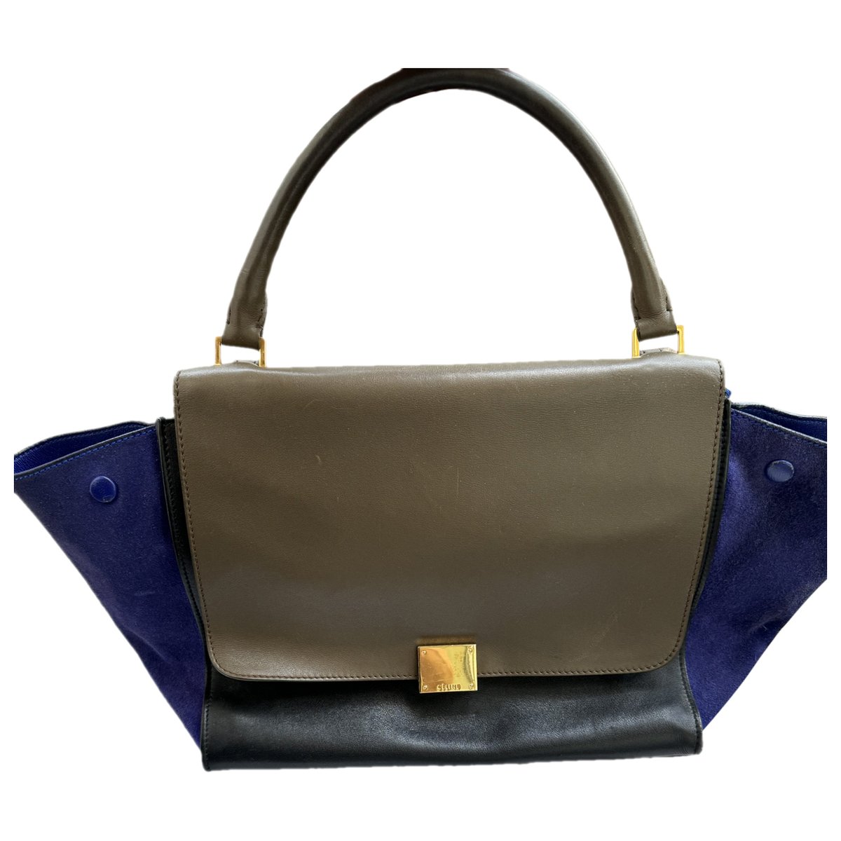 Trapèze leather handbag