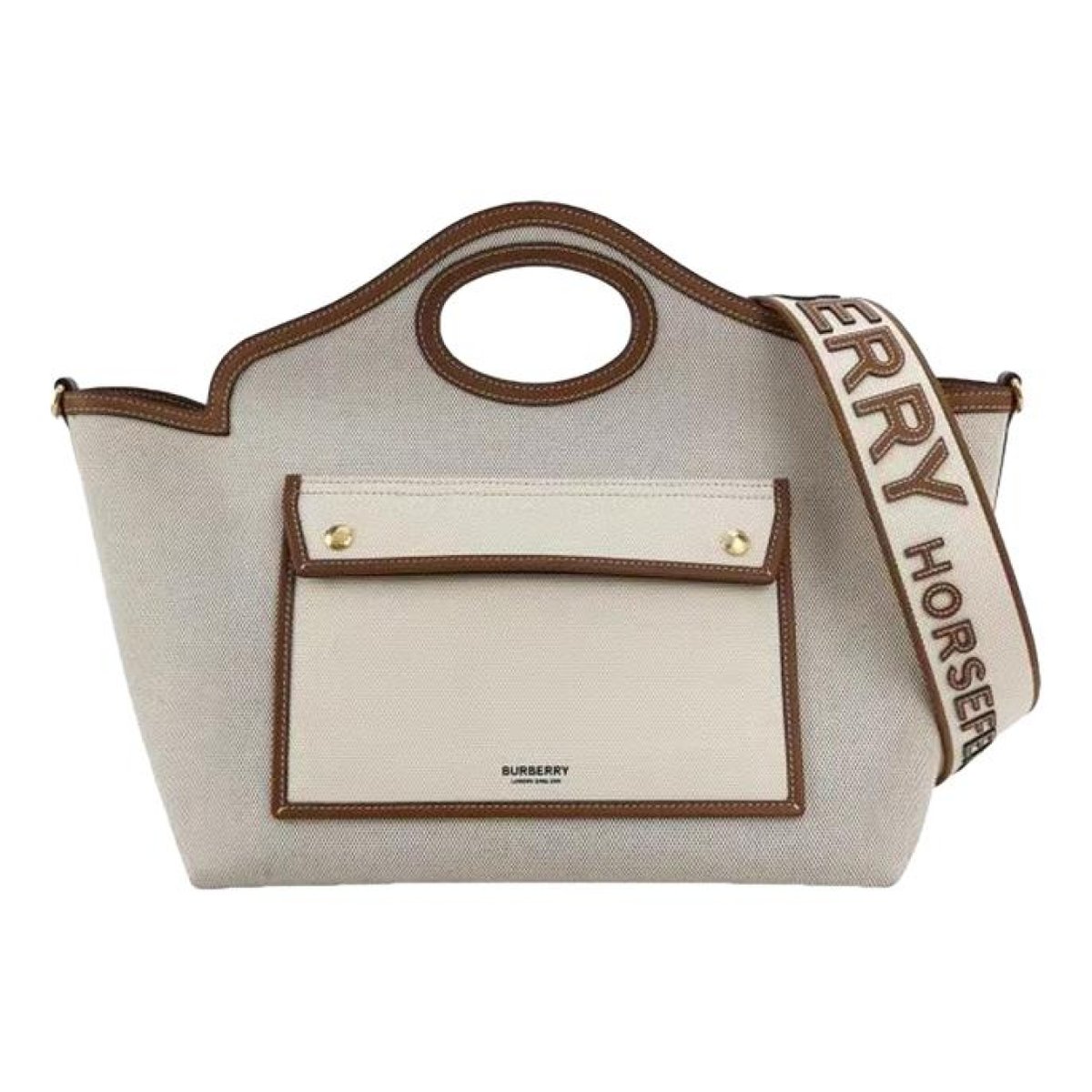 Pocket leather handbag