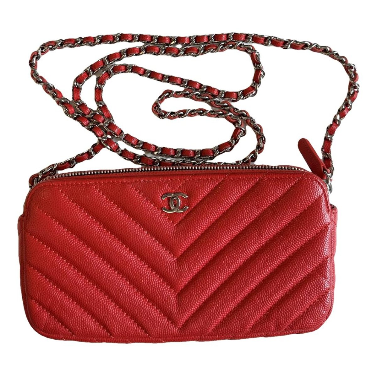 Wallet On Chain leather crossbody bag