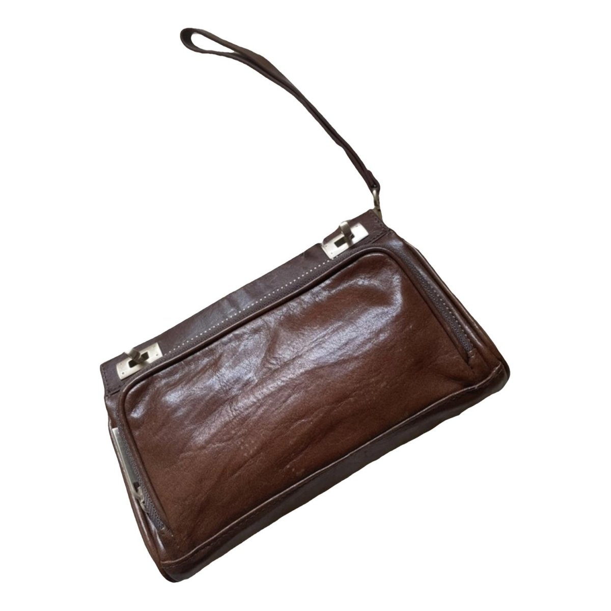 Lettrines leather clutch bag