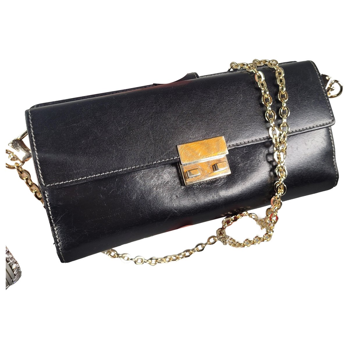 Padlock leather crossbody bag