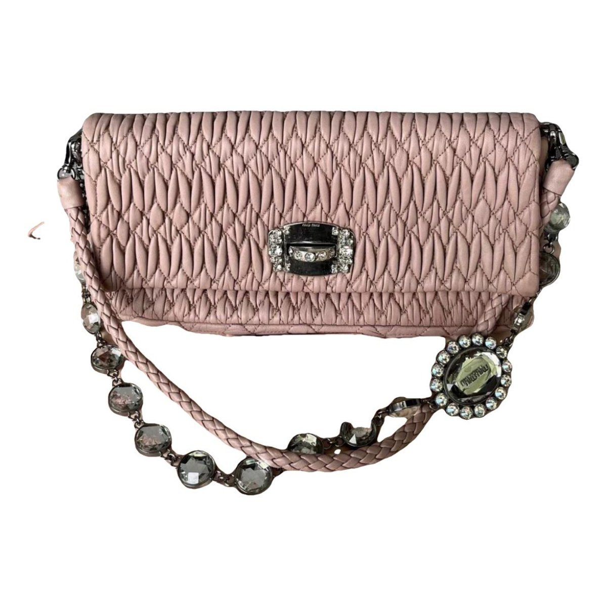 Miu Crystal leather handbag