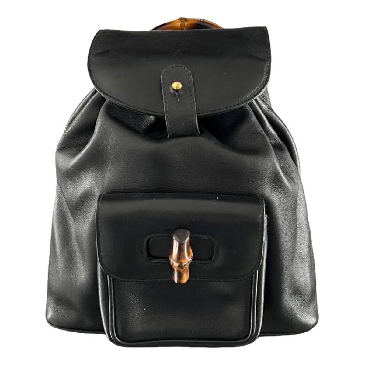 Bamboo Tassel Oval leather backpack